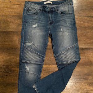 KanCan Women's Skinny Jeans - Distressed Blue